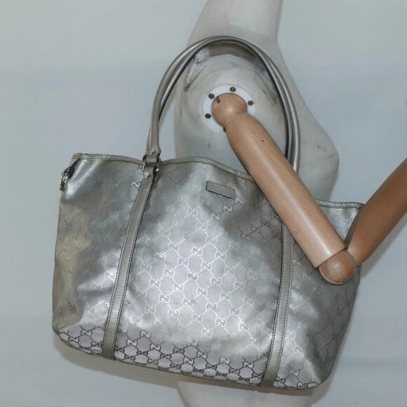 GUCCI GG implementation Tote Bag Silver 197953 Auth 134533 - Picture 15 of 16